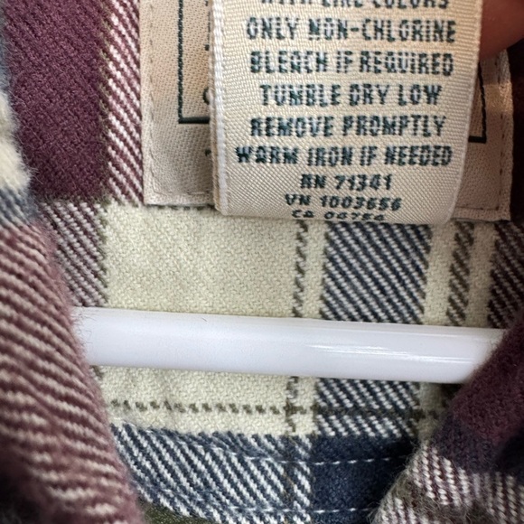 LL Bean Size XL Fleece Lined Hooded Shirt Jacket Shacket Plaid Flannel Pockets - Picture 4 of 9